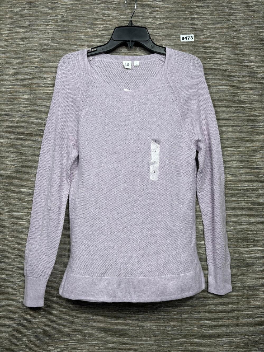 Gap Bella Crew Neck Sweater Womens Size S Lavender Frost Lightweight Long Sleeve